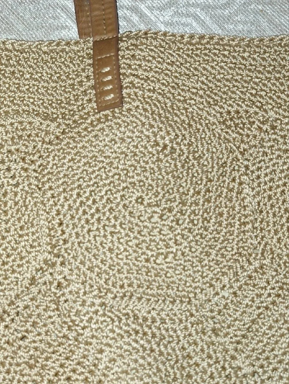 SONOMA Natural Woven Tote with Brown Handles
